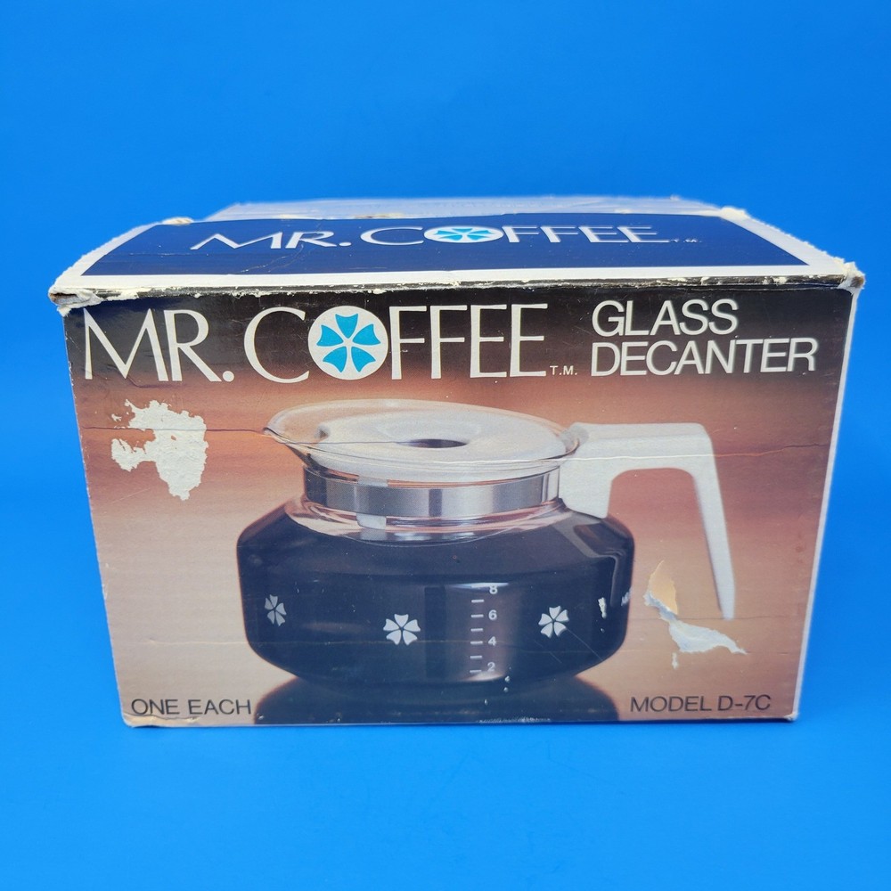 Vintage Mr Coffee Glass Decanter D-7C 10 Cup Snowflake Pattern Replacement