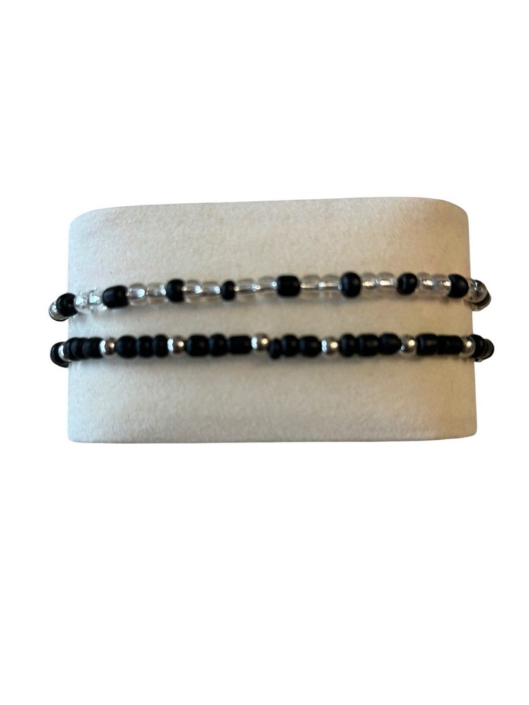 Handmade Beaded Stretch Bracelets Black 0233