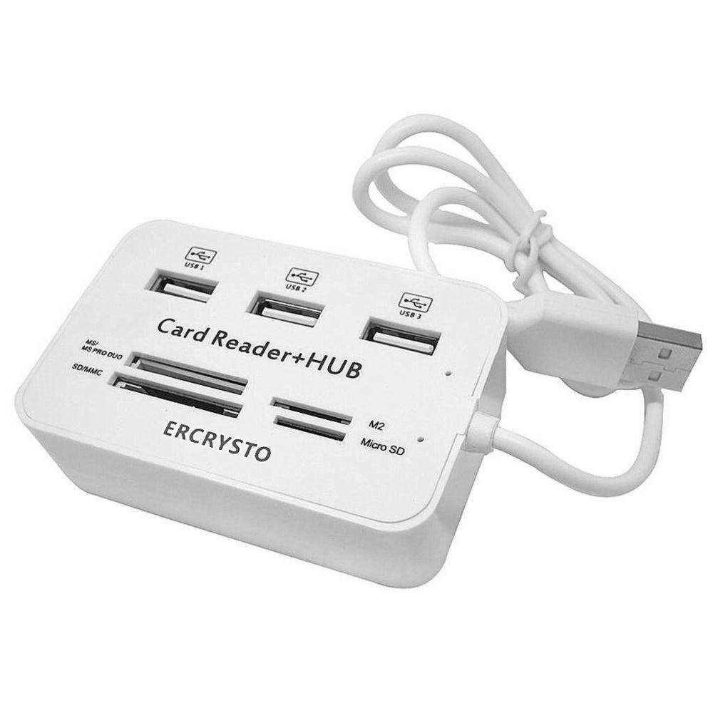 Card Reader And 3 Ports Usb Hub High Speed External Memory Card Reader ms Mi...