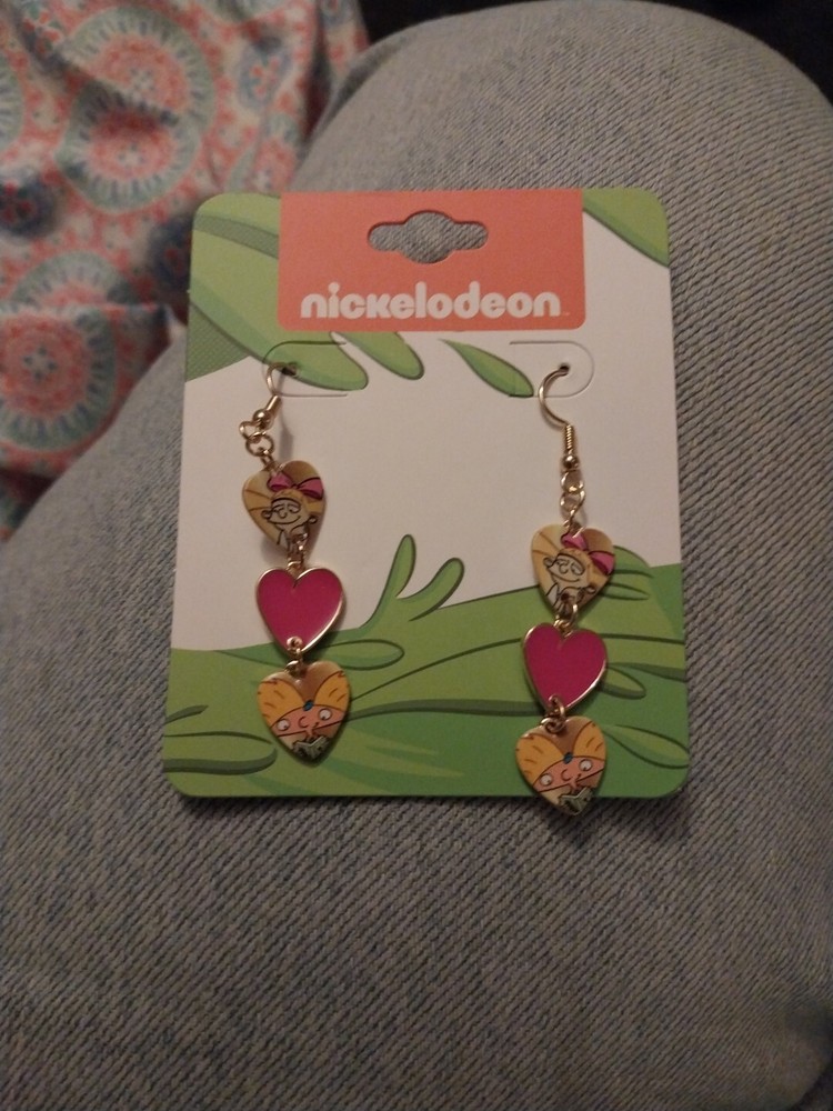 Hey Arnold Heart Earrings Nickelodeon Dangle