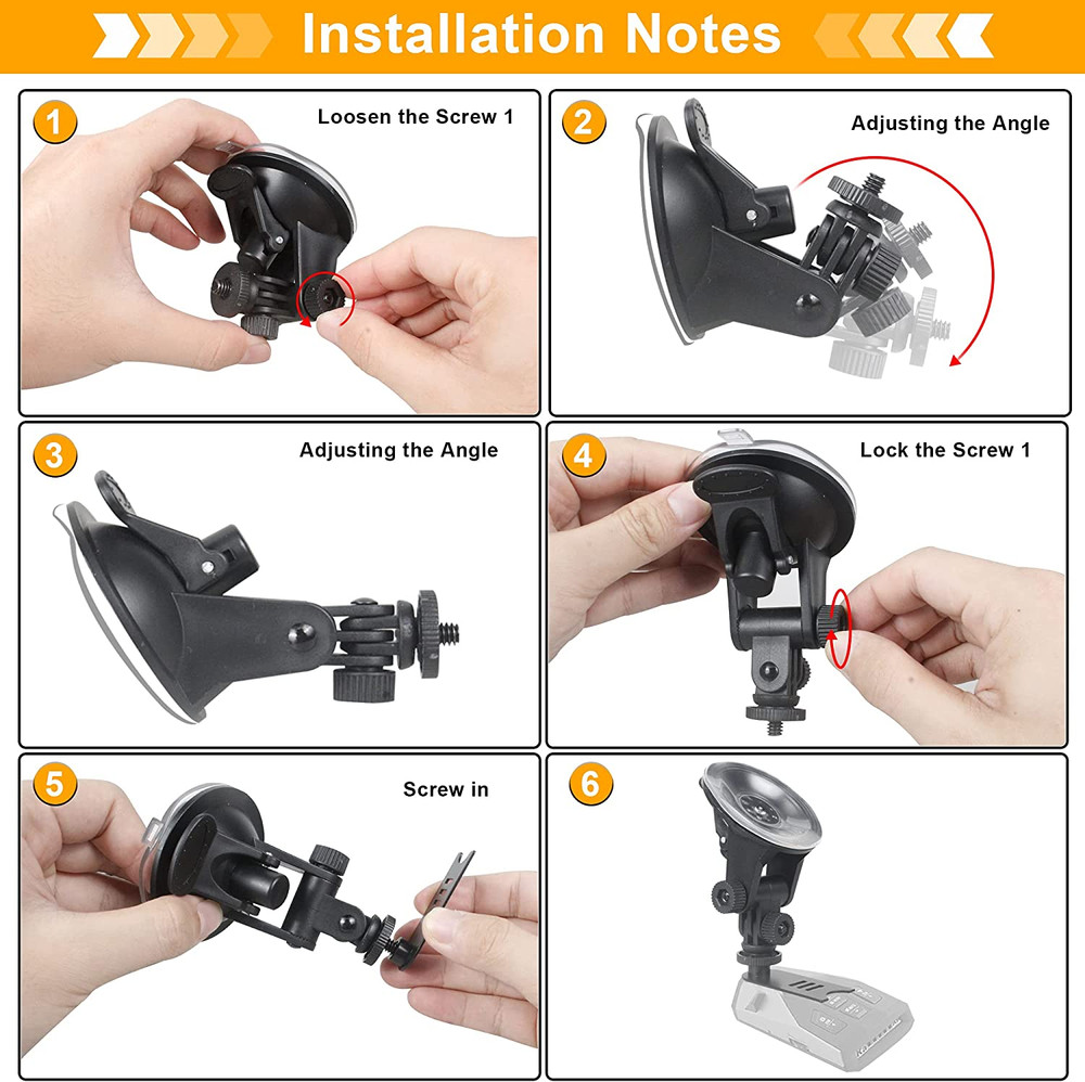 Suction Radar Detector Mount, Windshield & Dashboard Radar Holder Compatible wit