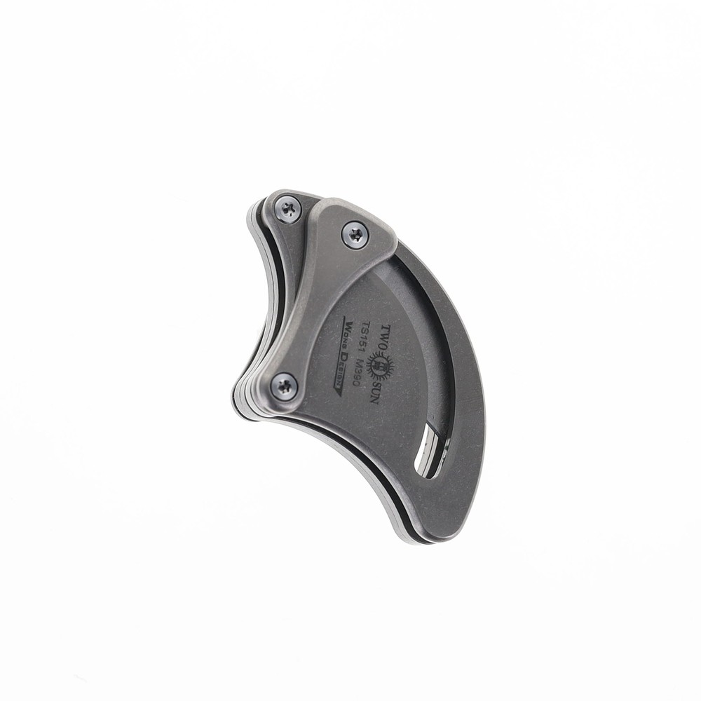 Two Sun Mini Micro Folding Knife Titanium Handle M390 Plain Edge TS151-M390