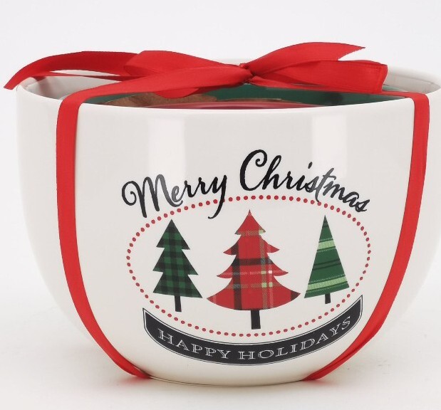 Holiday Time White 3 Piece Bowl Set, Stoneware Ceramic