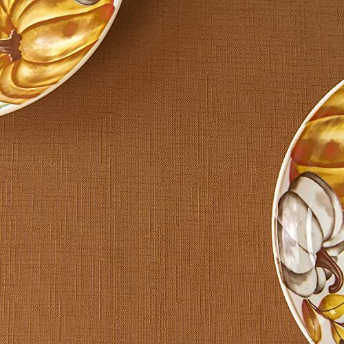 maxmill Slubby Textured Rectangular Tablecloth Water Resistance Antiwrinkle S...