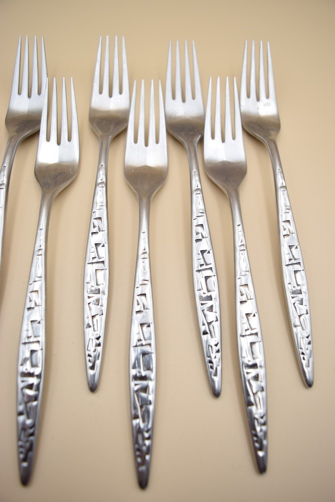 48pc Lyon Cortez Aztec Flatware Set Knives Serving Spoon Dinner Forks Tablespoon