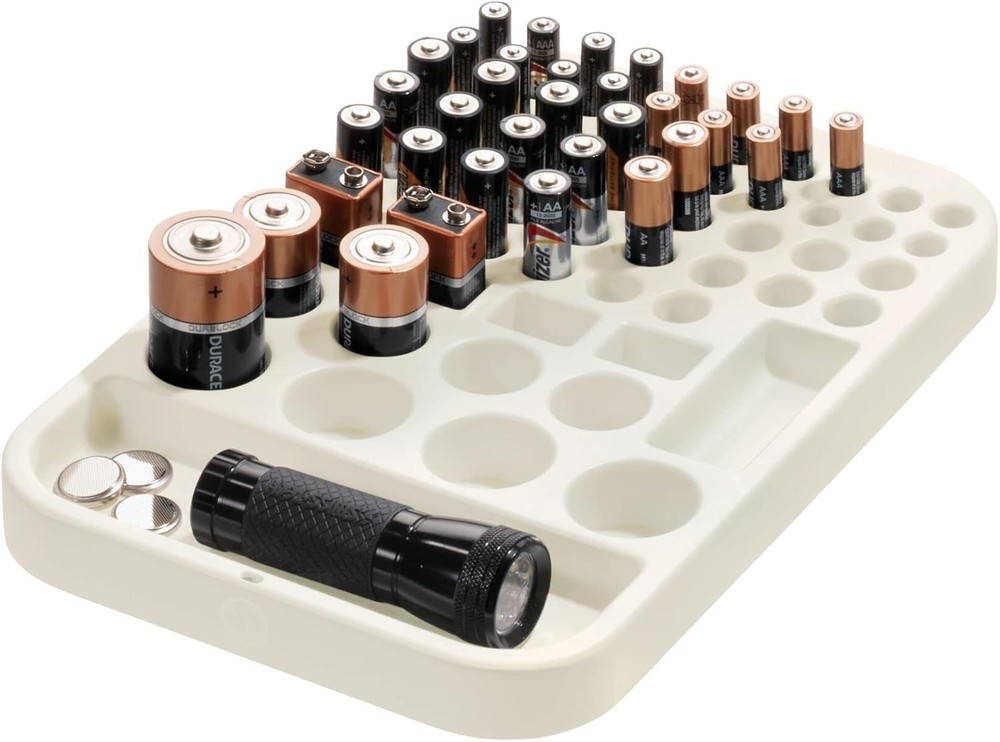 iDesign Recycled Plastic Divided Battery Organizer Insert, Insert