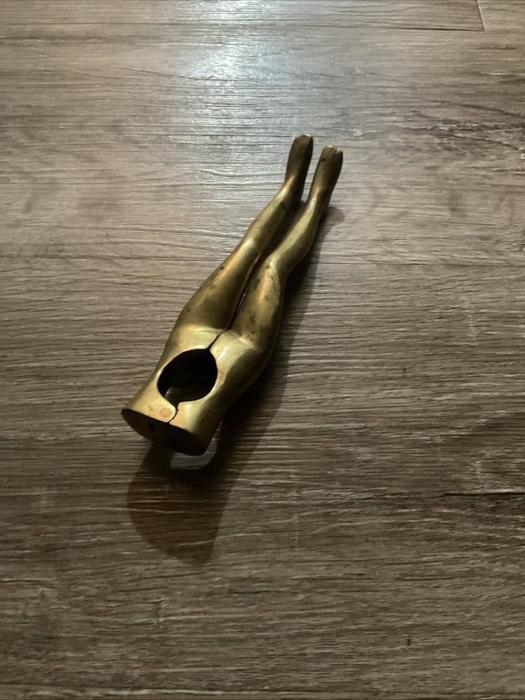 VINTAGE SOLID BRASS LADIES LEGS NUT CRACKER