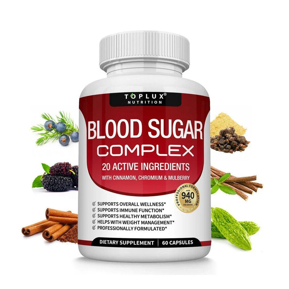 Blood Sugar Support | 20 Herbs Complex + ALA & Cinnamon | 60 Capsules