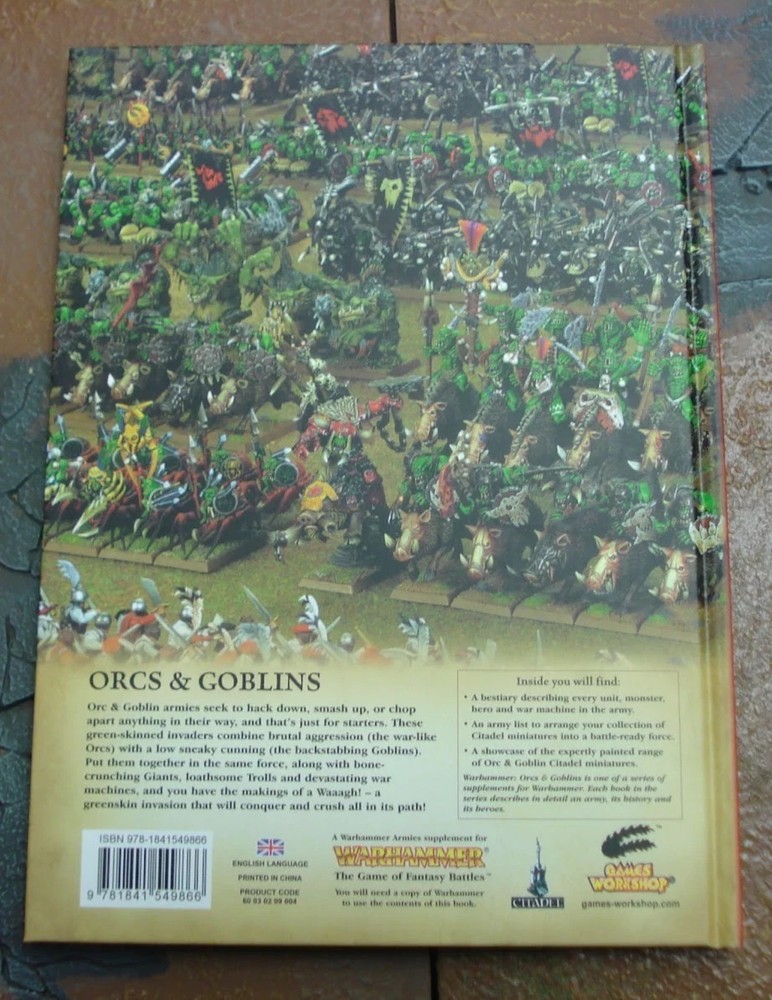 Warhammer Armies Orcs and Goblins Army Book Codex List 8th Edition WFB OOP Rules