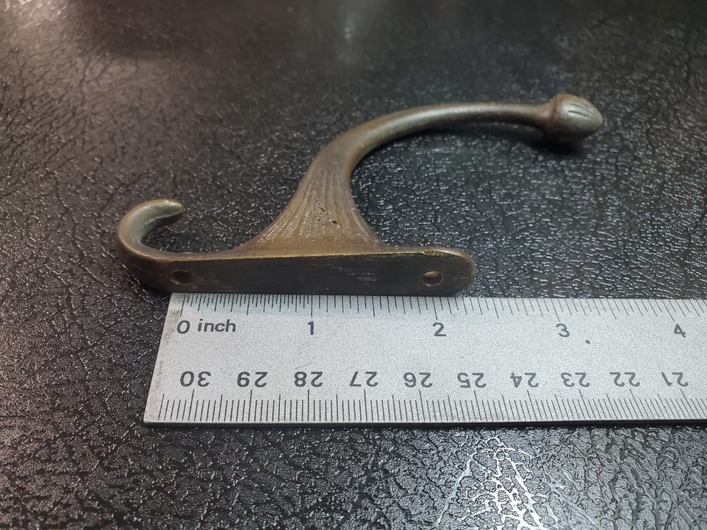 4 Vintage Brass Double Wall/Hall Tree Coat Hooks