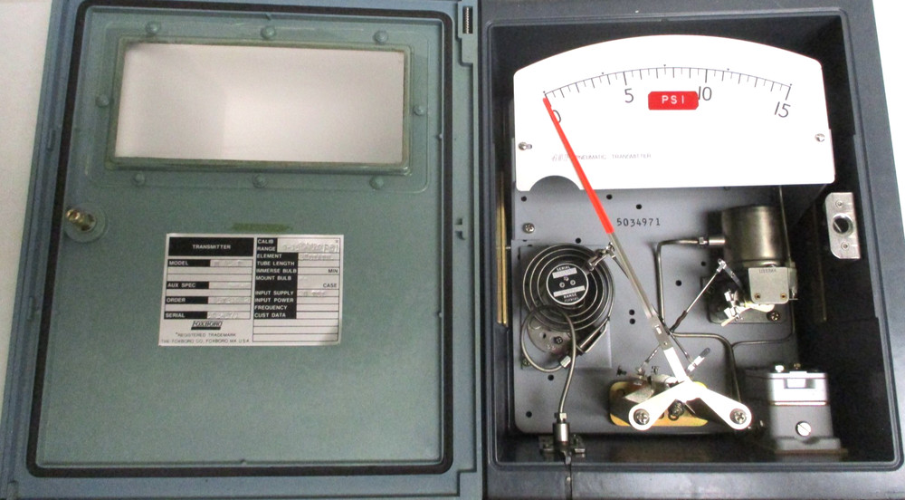 FOXBORO , M-45-P , TRANSMITTER , 0-15 PSI , ELEMENT : 3" DIAPHRAGM , SURPLUS