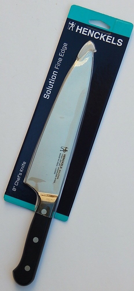 HENCKELS SOLUTION FINE EDGE 8" CHEF'S KNIFE BLACK NEW AUTHENTIC