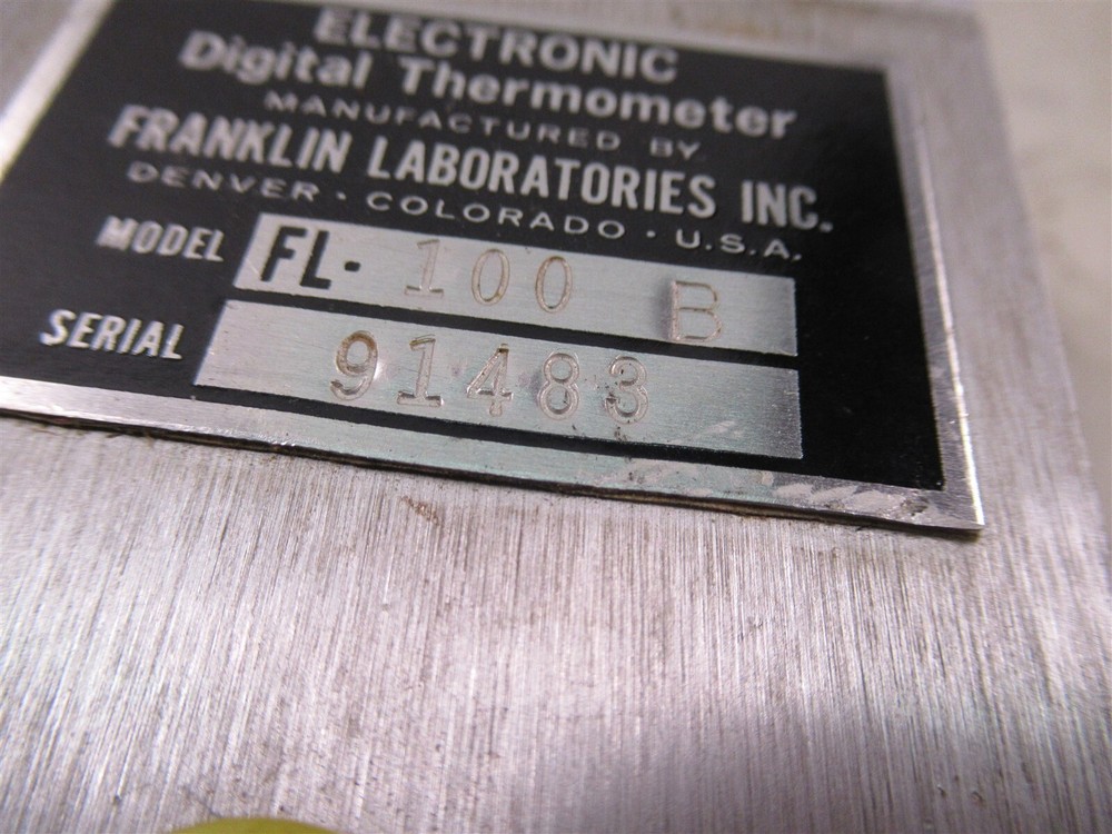 Franklin Laboratories Electronic Digital Thermometer FL-100 B Vintage Lab Unit