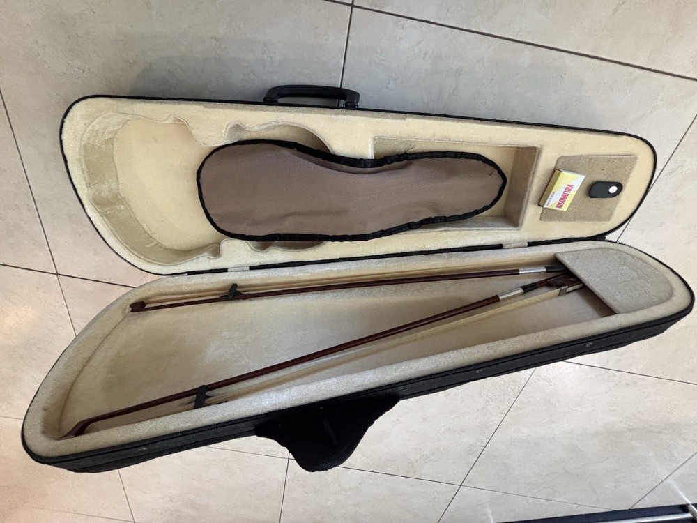 Durable Black Cloth Violin Case with Beige Lining Small