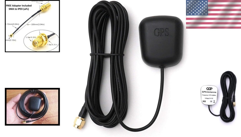 Waterproof Active GPS Antenna with Magnetic Base & 28dB Gain