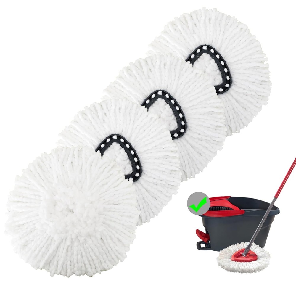 4 Pack Spin Mop Replacement Heads Mop Refills Microfiber Mop Replace Heads Sa...