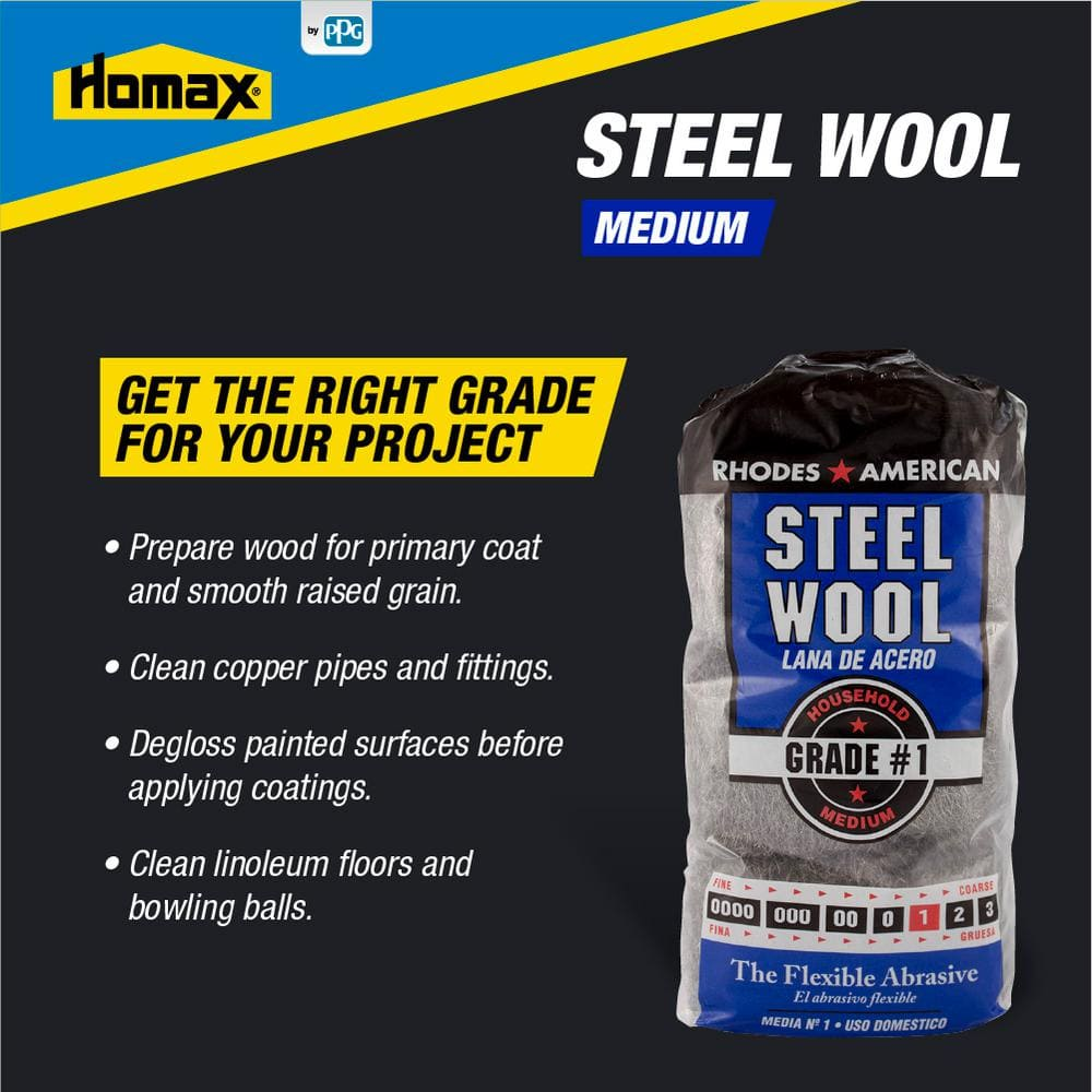 Medium Grade #1 Steel Wool (12-Pad)