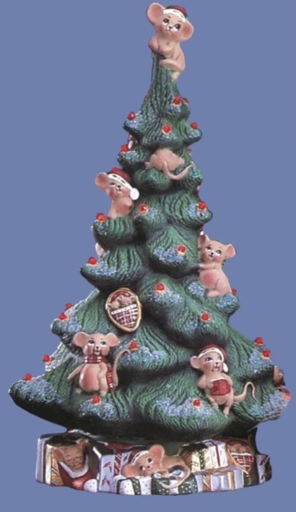 Ceramic Bisque Ready to Paint Mouse Tree with Light Kit