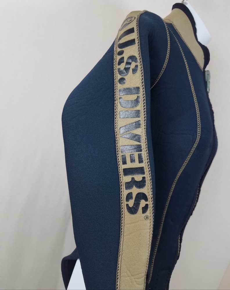 US Divers Wet Suit Navy Blue Tan Size Small S