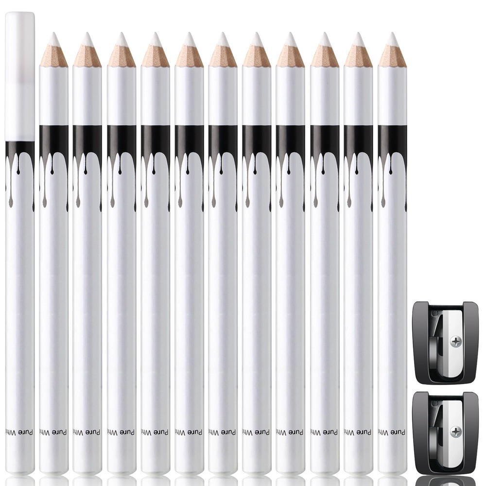 Noerrors 12Pcs White Barber Pencil Set Magic 1 Count (Pack of 12), B
