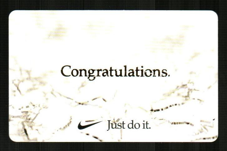 NIKE Congratulations, Just Do It ( 2025 ) Gift Card ( $0 )