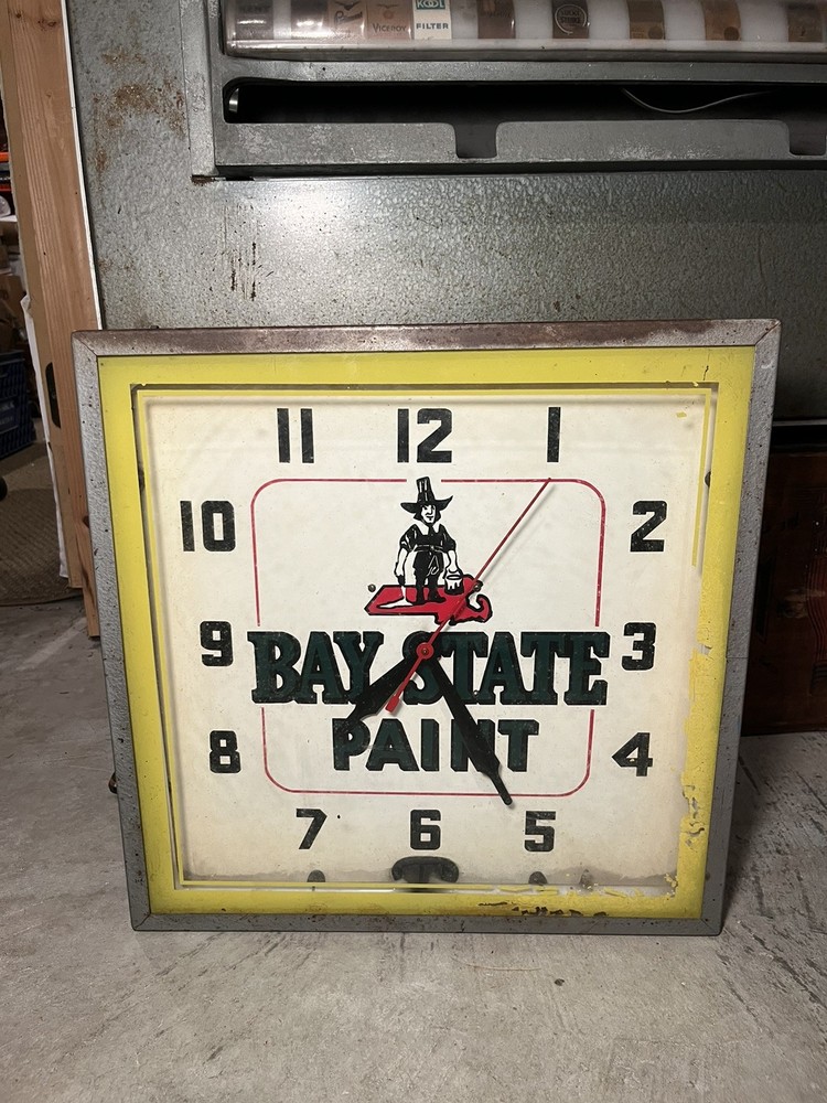 Vintage Bay State Paint Neon Clock