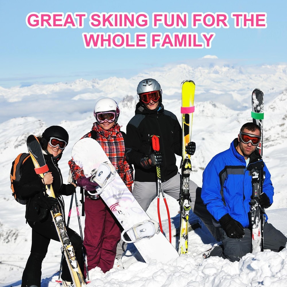 8pcs Adjustable Snow Ski Wrap Carrier Straps with Protective Pad for Carrying Sk