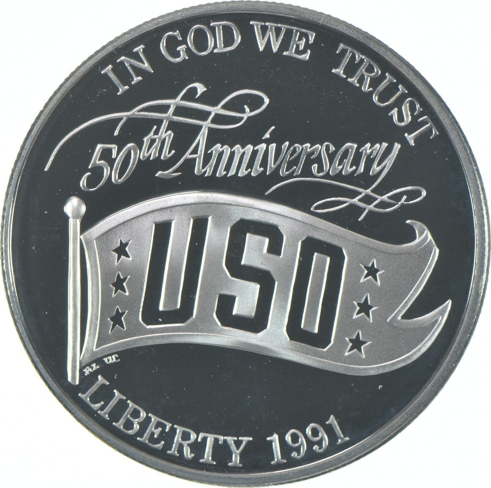 1991-S Proof USO Commemorative Silver Dollar $1