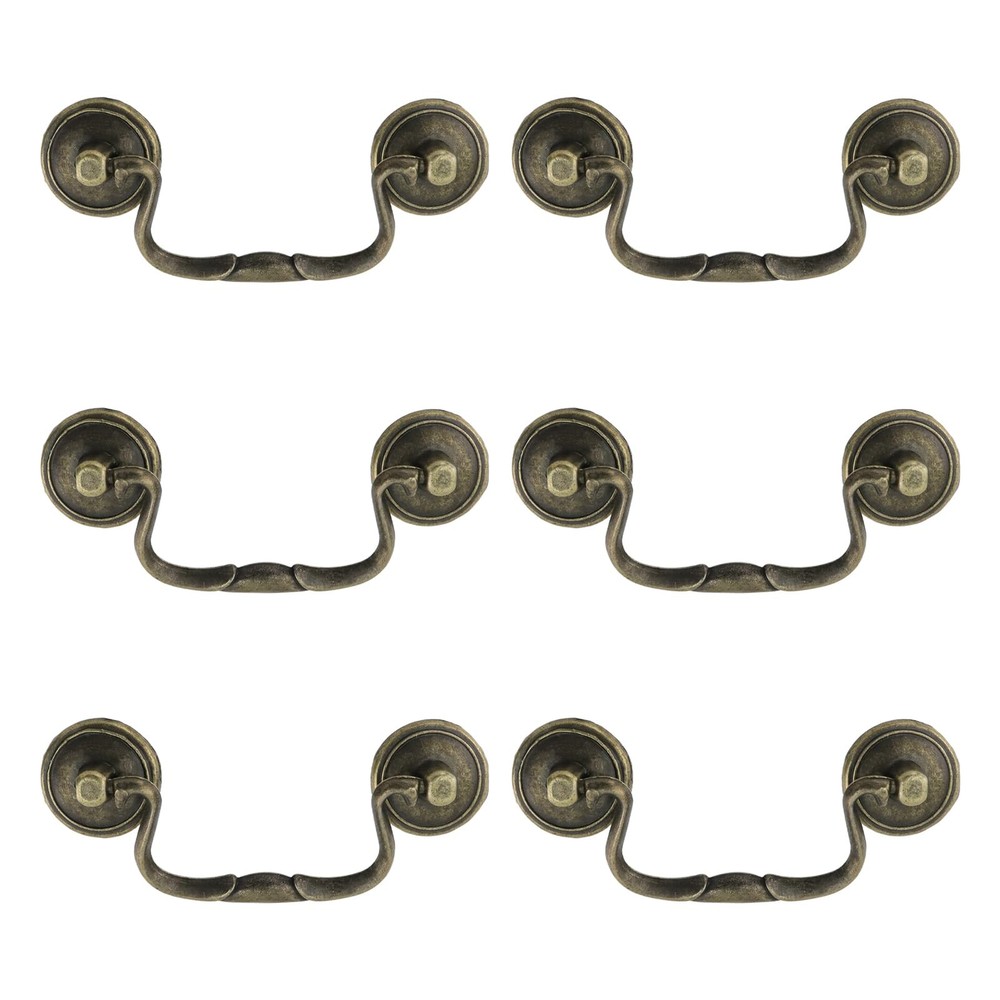 Pastlla 6 Pcs Antique Bail Handle Drop Pulls Vintage Bronze