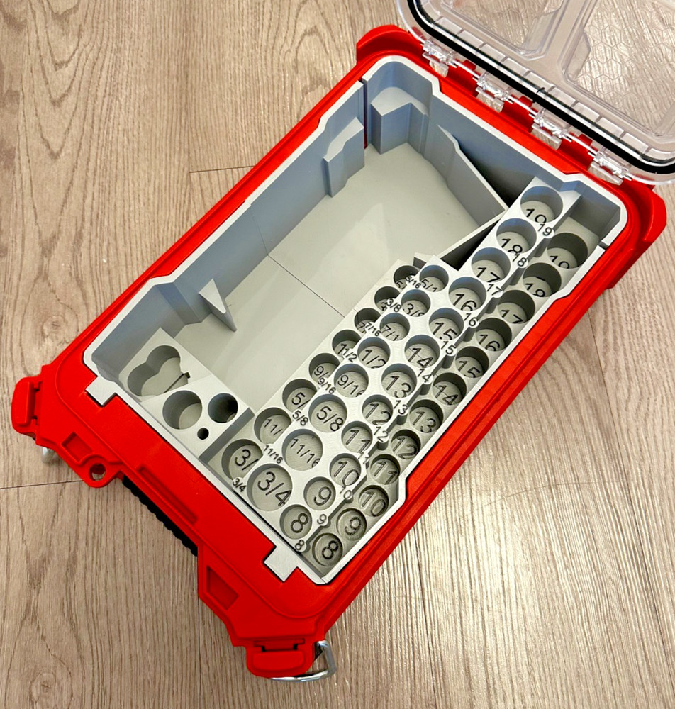 Milwaukee M12 3/8" Compact Impact PACKOUT Insert W/ Socket Organizer (3D Printed