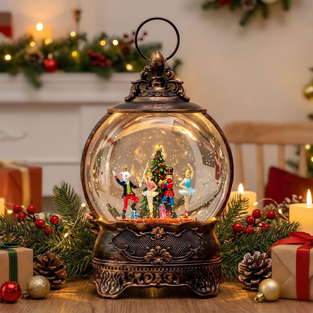 Christmas Snow Globe Lantern, Clara Nutcracker and Mouse King Christmas Tree