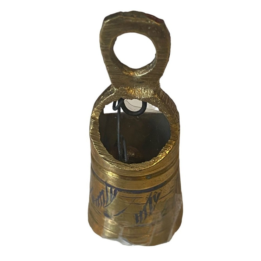Small Engraved Brass Etched Bell 2" tall 15/16" diameter