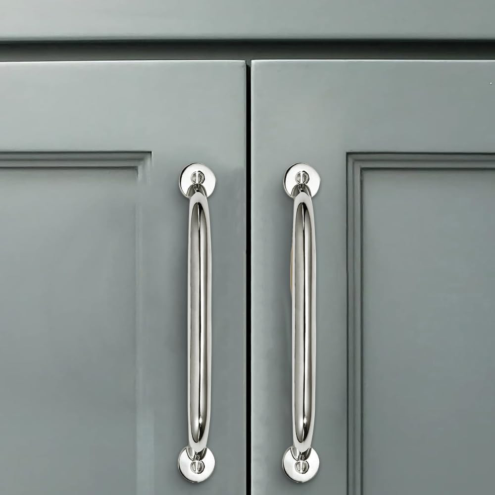8" Polished Nickel Cabinet Pulls - 10 Pack Heavy Duty Drawer Handles