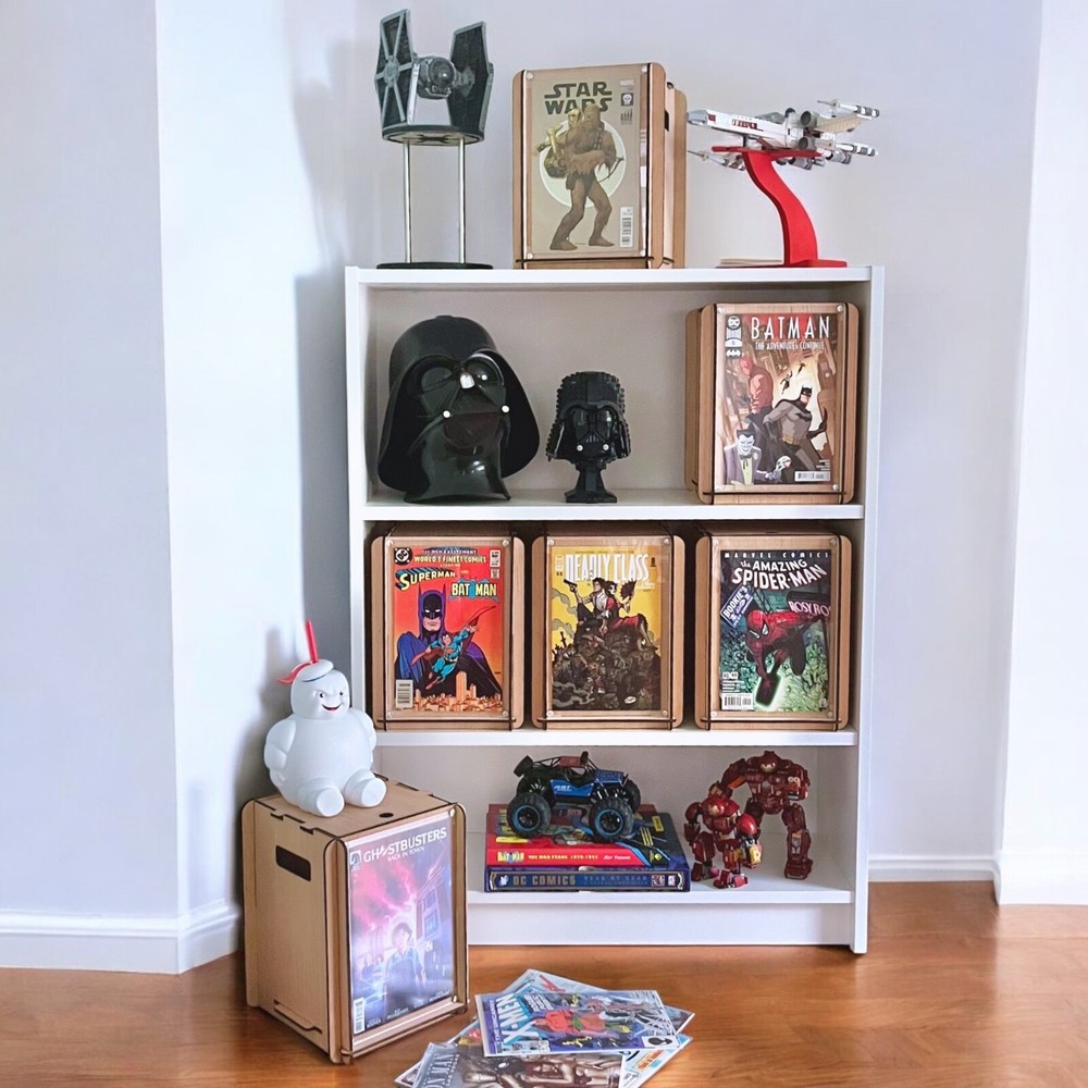 Compact Comic Storage Box - Smaller Than A Short Box - Fits Standard Bookcases