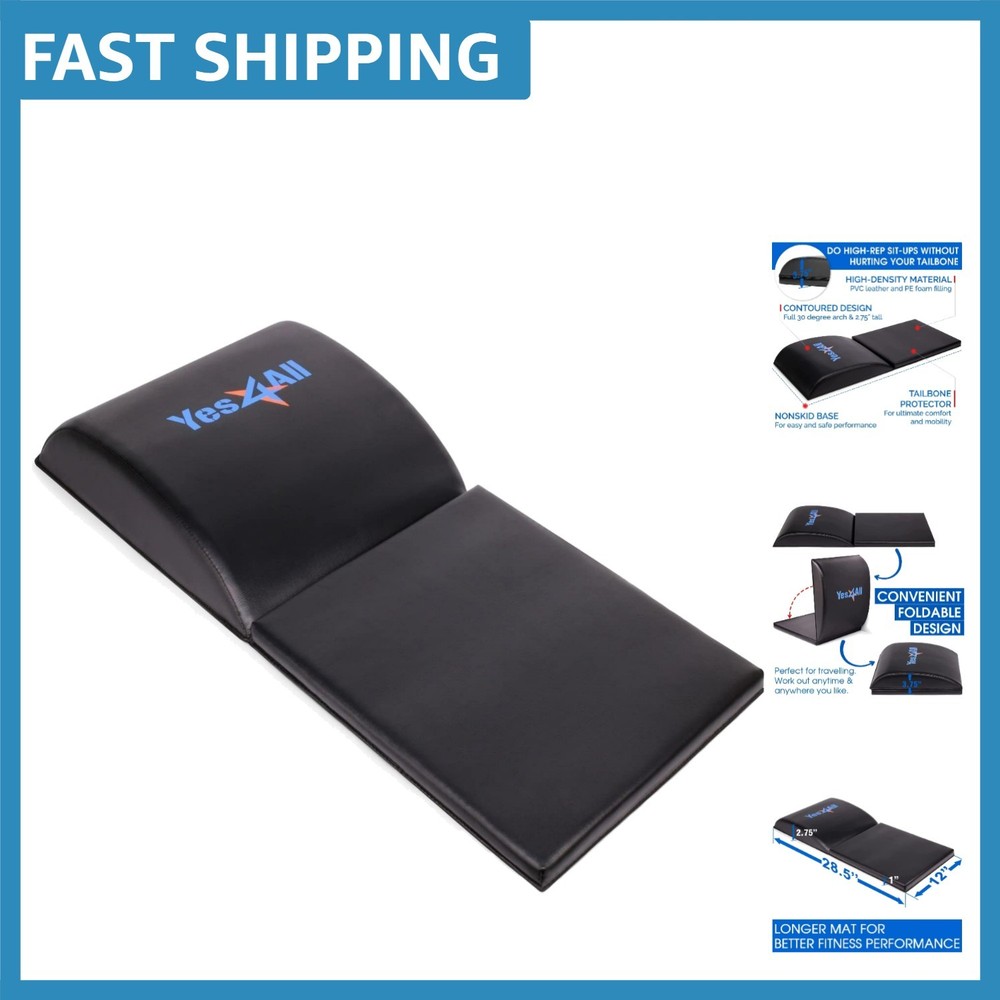Foldable Ab Exercise Mat with Tailbone Support - 5 Vibrant Colors Available