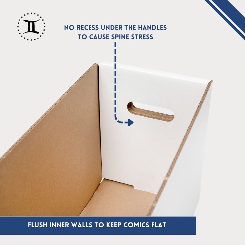 GEMINI Thick-Grip Short Comic Storage Box with Box Divider Bundle