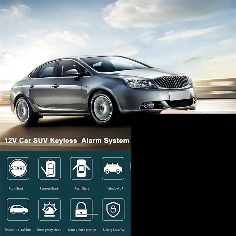 Car Engine Alarm System Remote Security PKE Keyless Entry One-Button Start 12V