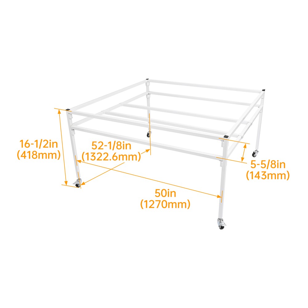 Rolling Flood Table Stand 4'x4' For Hydroponic Germination Trays Plants Growing