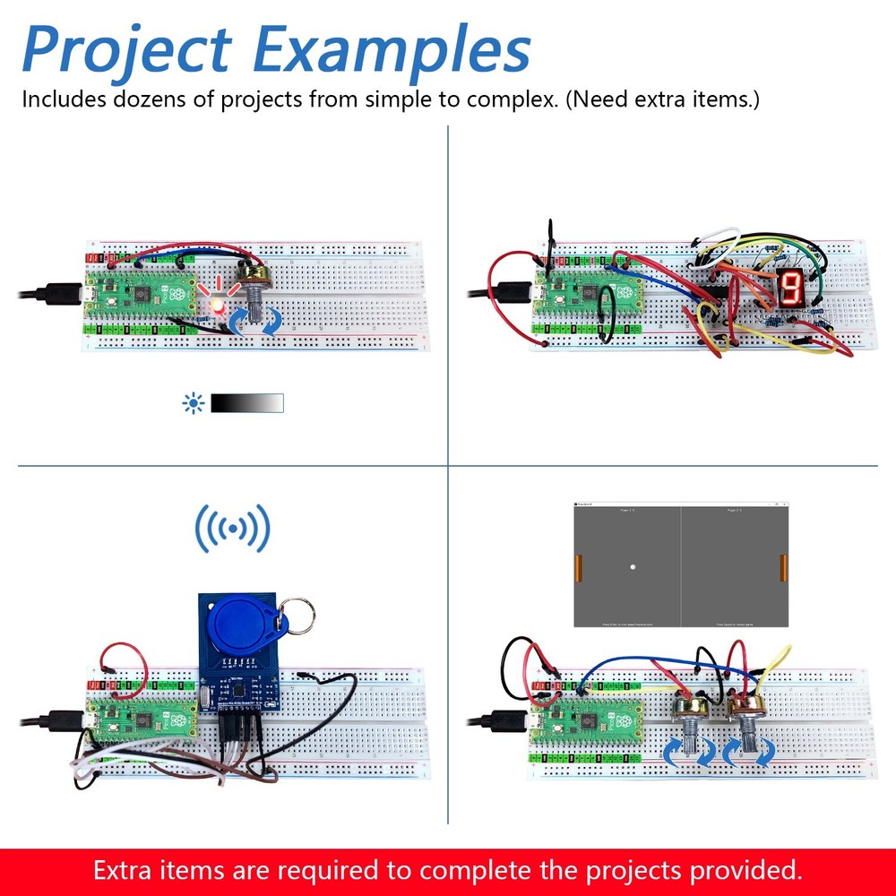 Freenove Raspberry Pi Pico 2 (W) Pre-Soldered Header Tutorial Example Projects