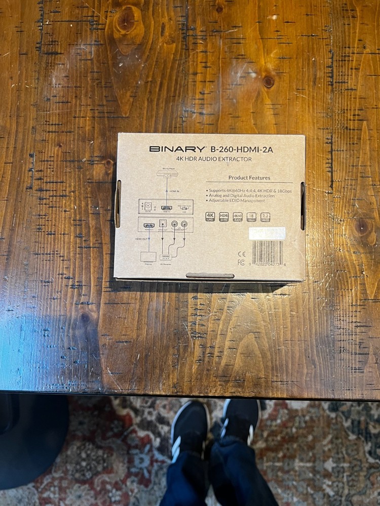Binary B-260-HDMI-2A 4K HDR Audio Extractor, Analog & Digital Audio - Black