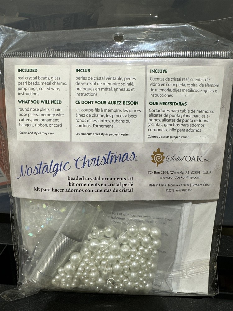 Solid Oak Nostalgic Christmas Ornament Kit - Silvery Charmers Make 6