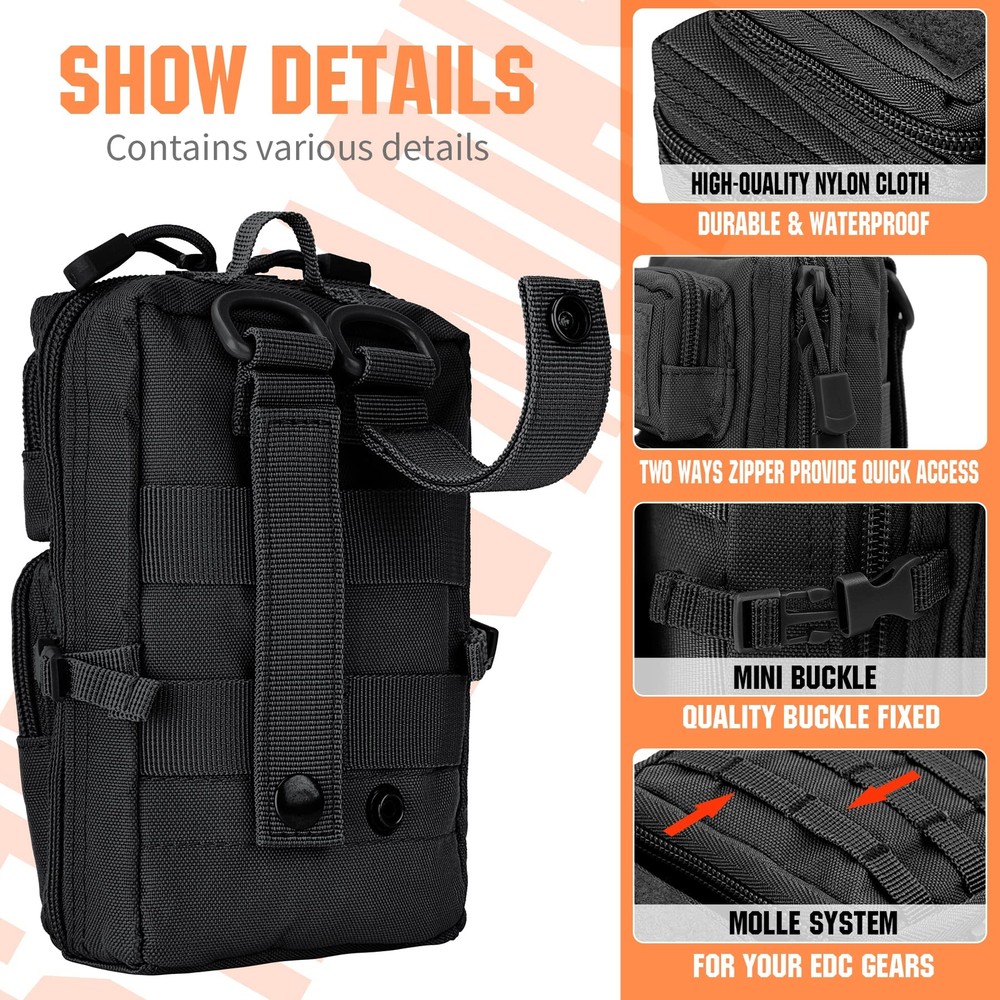 Tactical Molle EDC Pouch Compact Tool Pouch Mini Waist Bag with Shoulder Strap