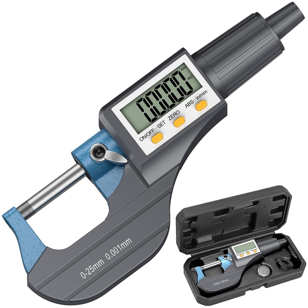 HDLKNAK Digital Micrometer, Outside Micrometer Precision Measuring Tool, Blue