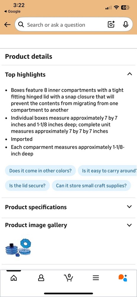 Tidy Crafts Ultimate Stacker Storage, Blue Octagon 40 Compartments