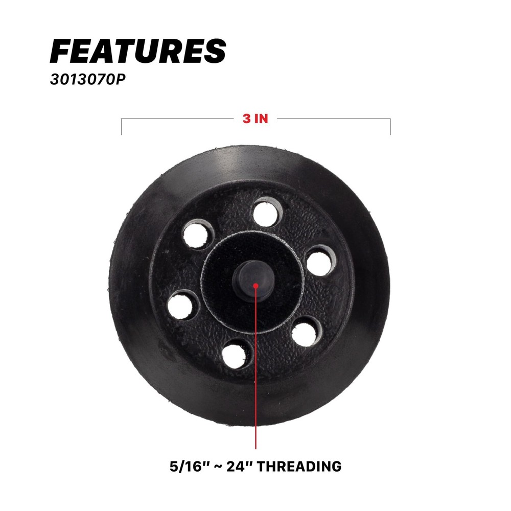 Maxshine 3” Hook & Loop Dual Action Backing Plate – Universal Fit for Black