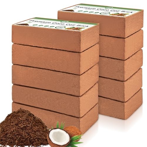 10-Pack Coco Coir Bricks, Organic Coconut Coir Soil for Plants, 10 Pack