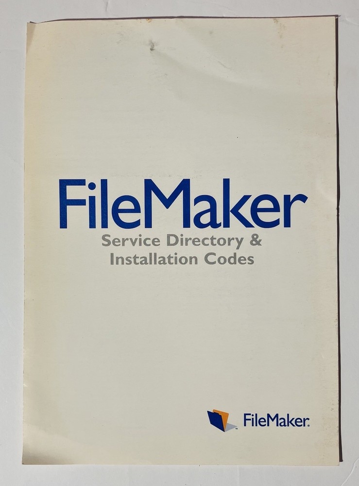 FileMaker Pro 6 Developer 6 Mac CD Software w Manual License Card 2002