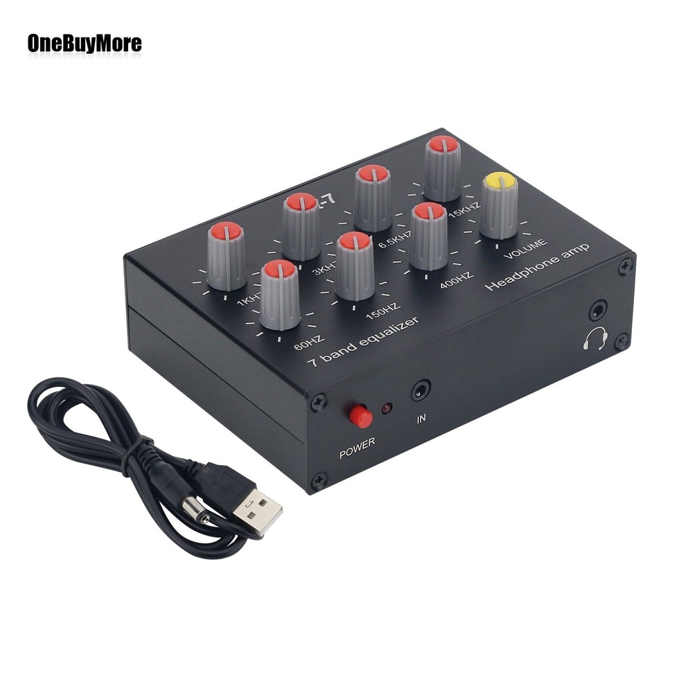 EQ-7 Headphone Amp 7 Band Equalizer Amplifier + USB DC Cable for PC Cellphone