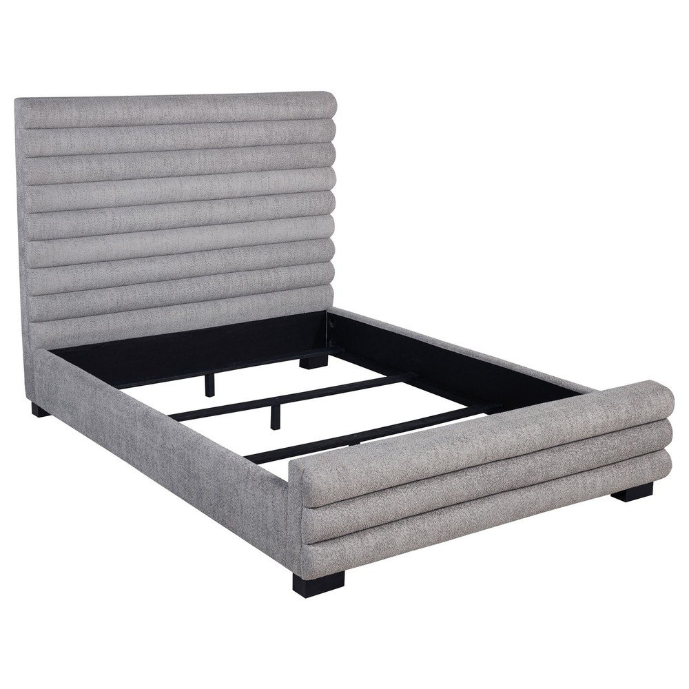 Grey Upholstered Queen Bed