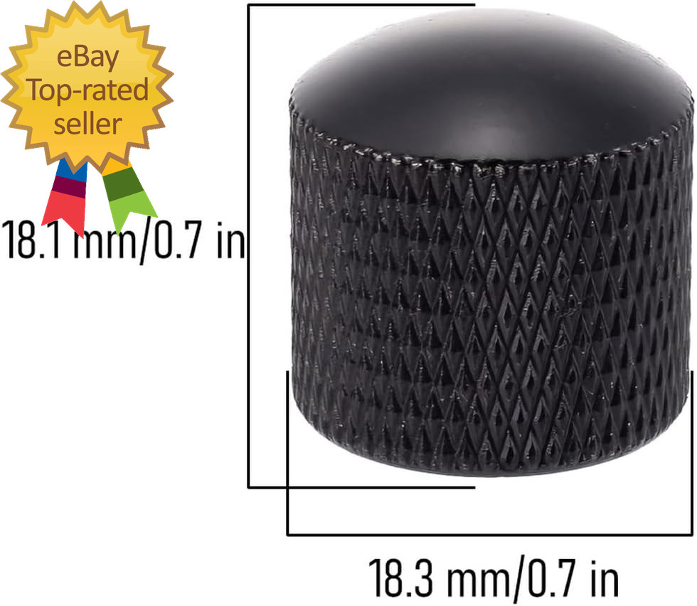 4Pcs Black Metal Guitar Control Knob Volume Tone Control Dome Knobs Guitar